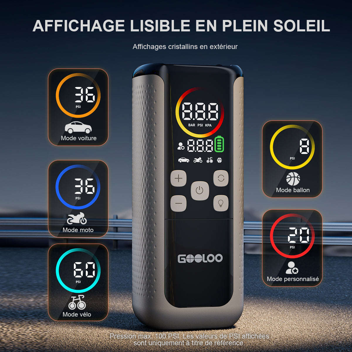 GOOLOO GT160 DUAL ReadyRide Gonfleur Pneus Voiture