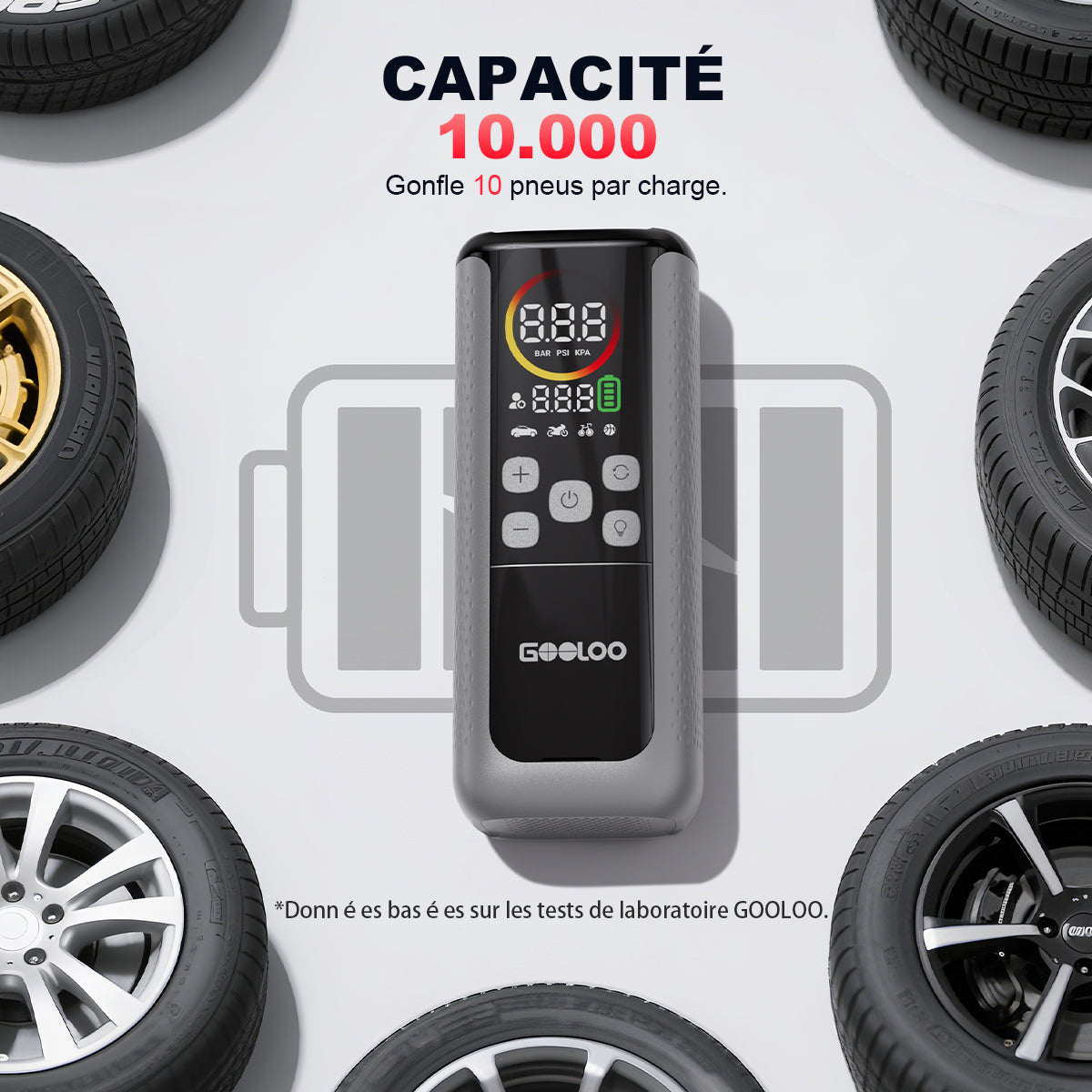 GOOLOO GT160 DUAL ReadyRide Gonfleur Pneus Voiture
