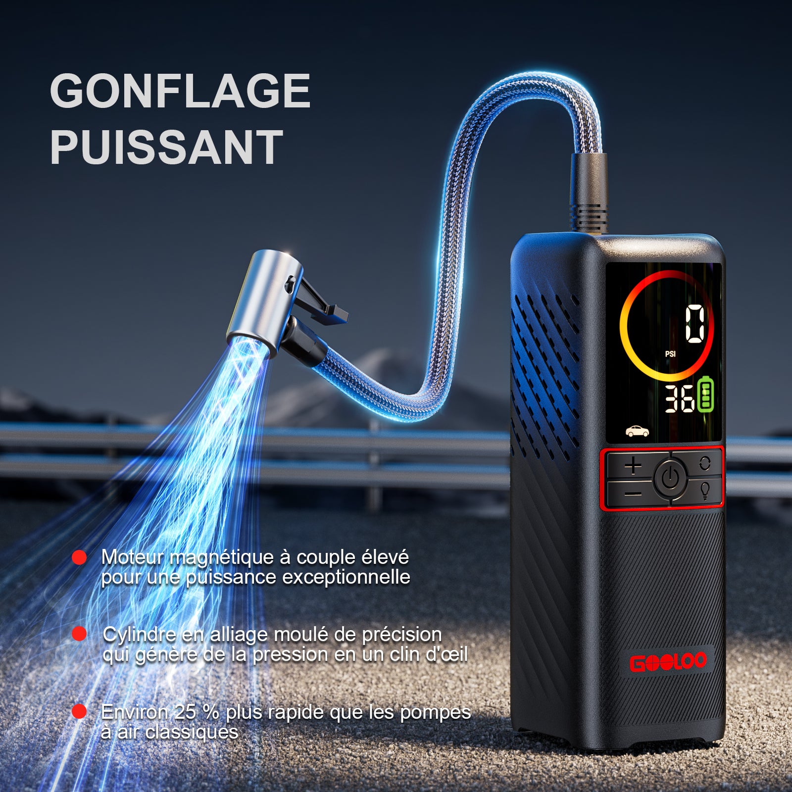 GOOLOO GT160 ReadyRide Gonfleur Pneus Voiture