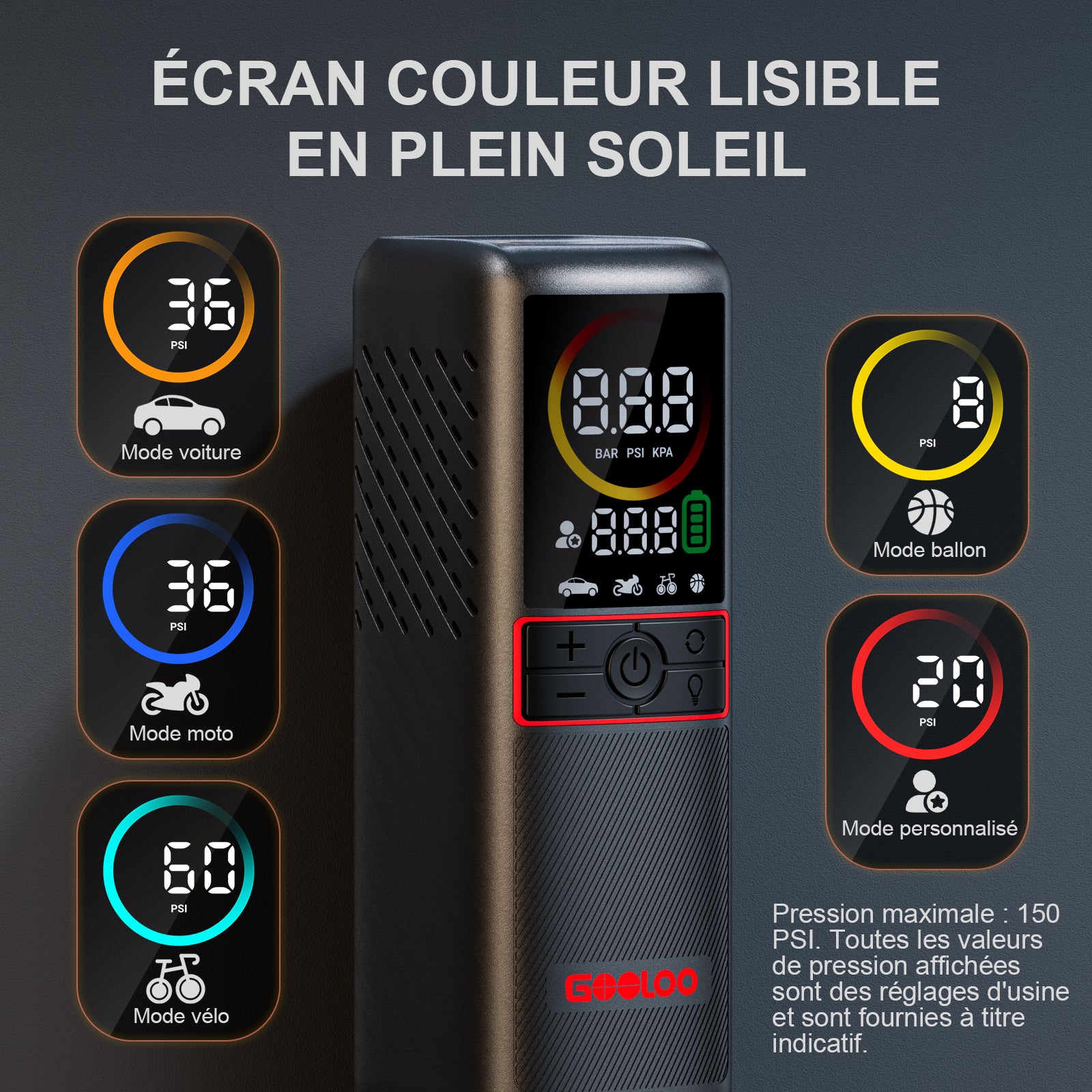 GOOLOO GT160 ReadyRide Gonfleur Pneus Voiture