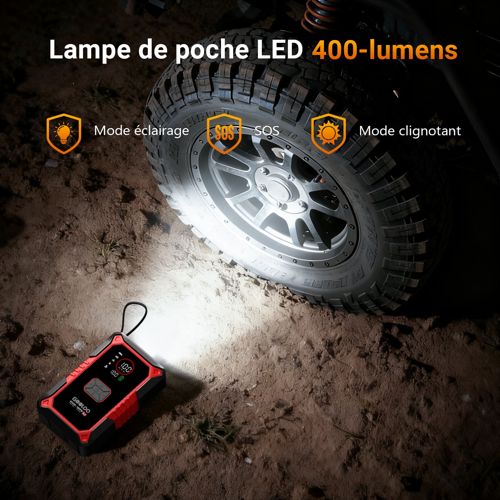 GOOLOO A5 Supersafe Booster Batterie avec Compresseur 4000A