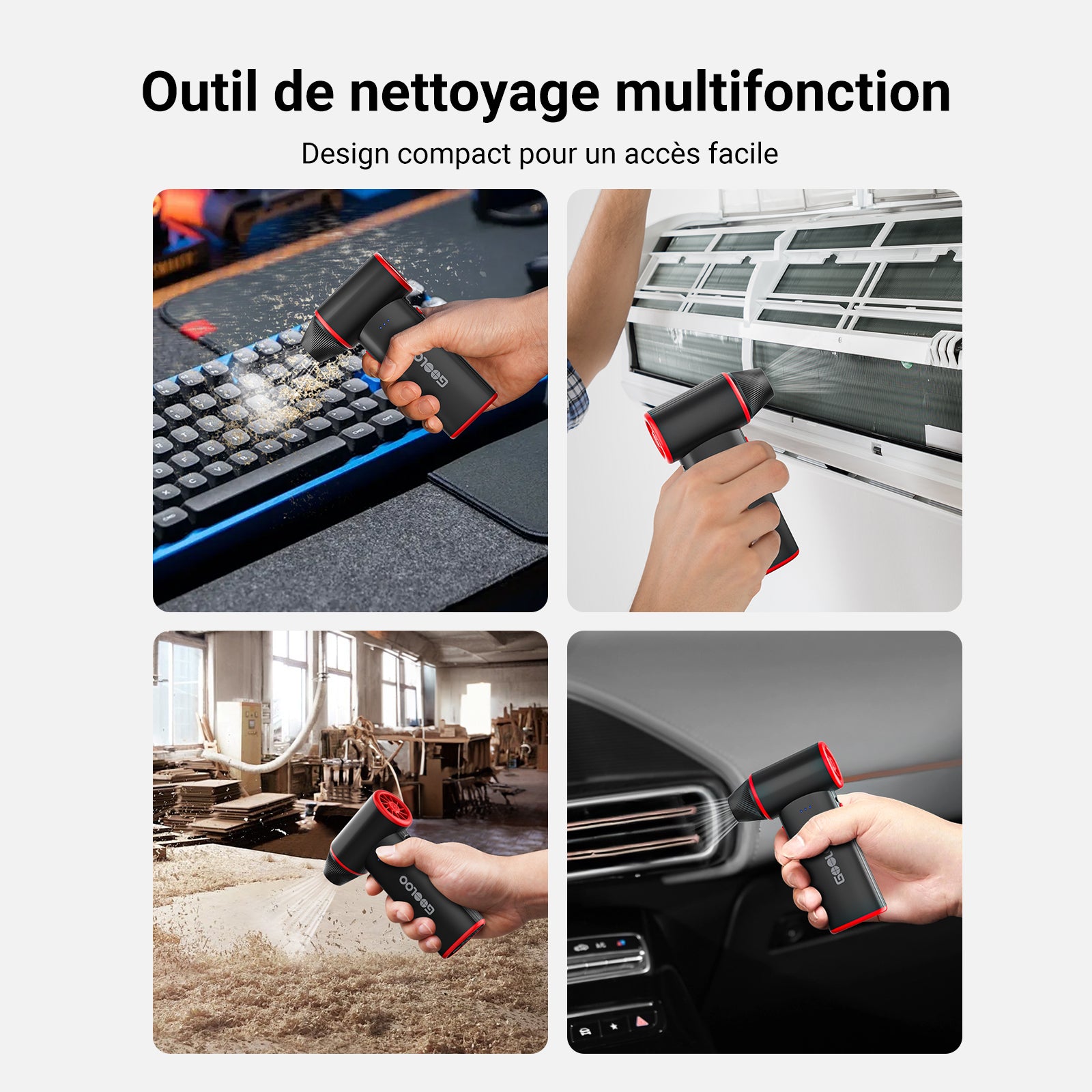 GOOLOO GP4000 Supersafe Booster Batterie + F3 FlexPro Souffleur Air Comprimé