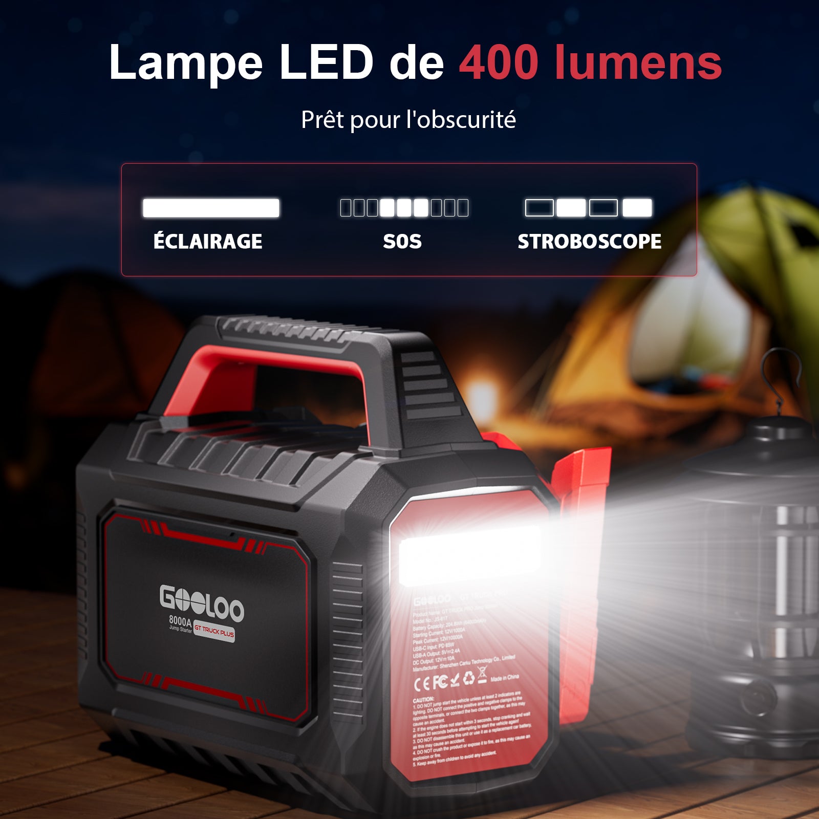 GOOLOO GT-Truck Plus  Supersafe Booster Batterie Voiture 8000A