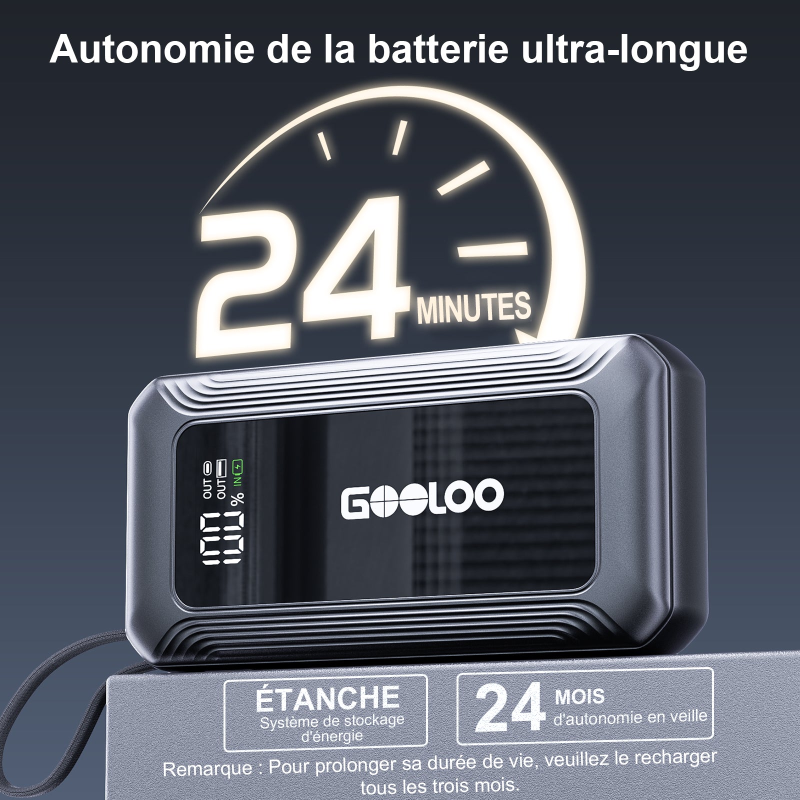 GOOLOO G7 Supersafe Booster Batterie Voiture 3000A