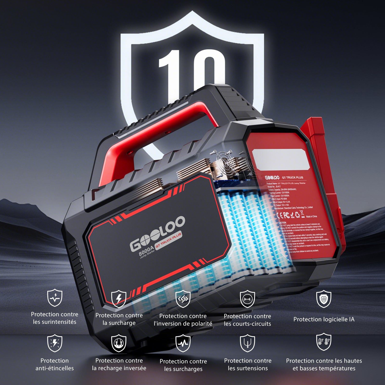 GOOLOO GT-Truck Plus  Supersafe Booster Batterie Voiture 8000A