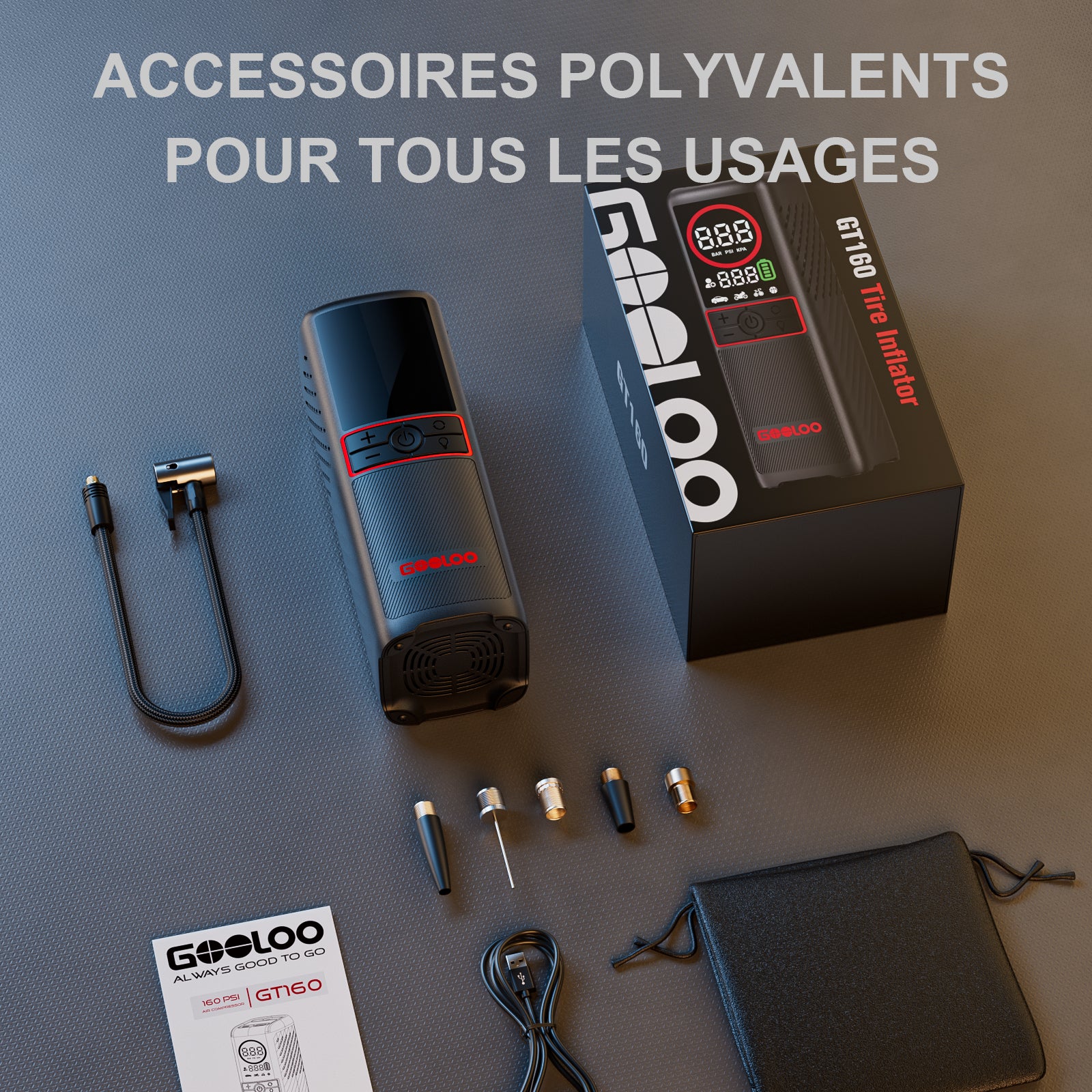 GOOLOO GT160 ReadyRide Gonfleur Pneus Voiture