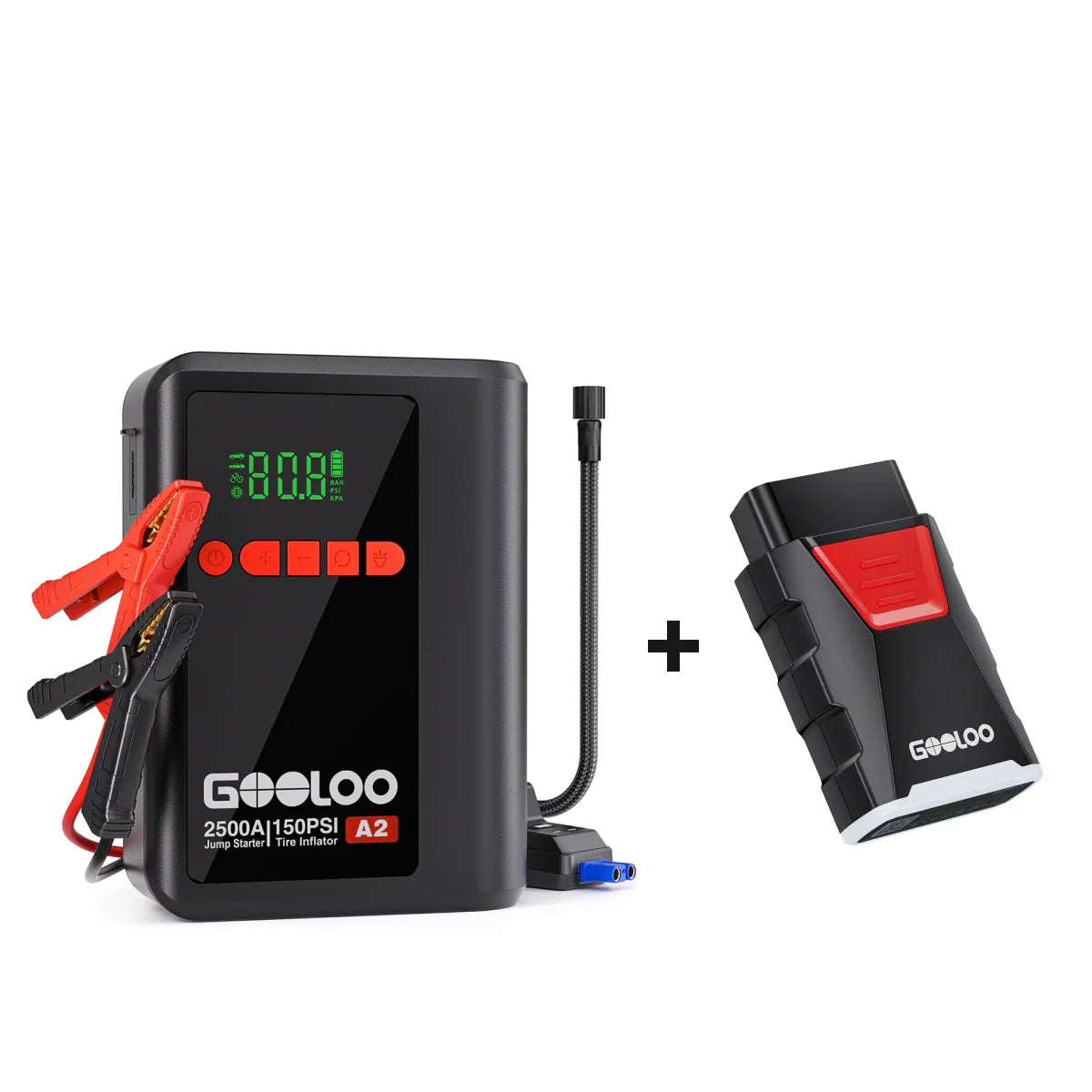 GOOLOO A2 Supersafe Booster Batterie avec Compresseur 2500A