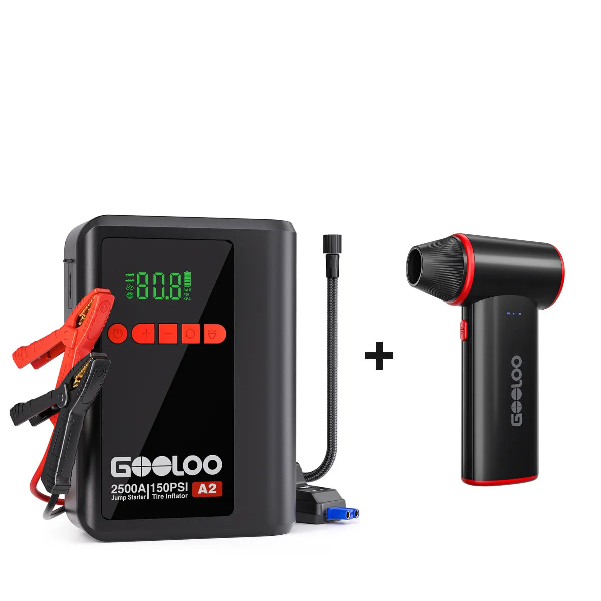GOOLOO A2 Supersafe Booster Batterie avec Compresseur 2500A