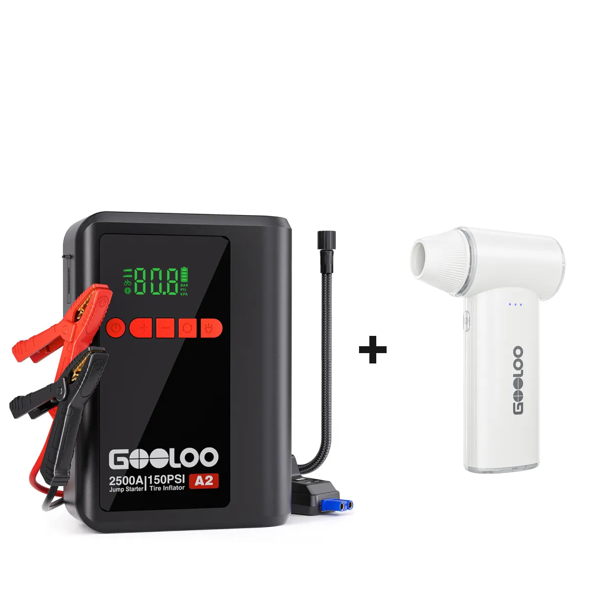GOOLOO A2 Supersafe Booster Batterie avec Compresseur 2500A