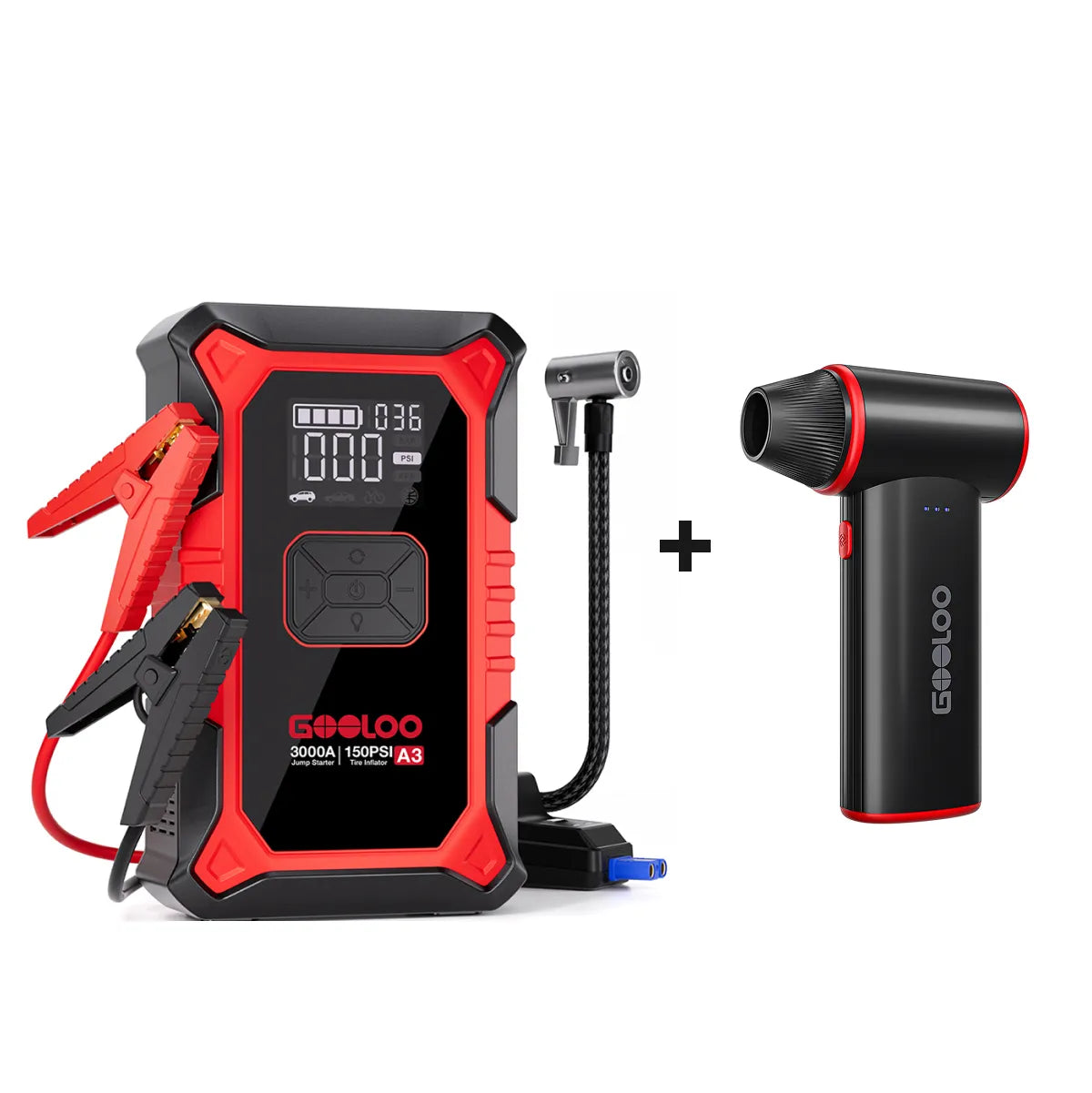 GOOLOO A3 Supersafe Booster Batterie avec Compresseur 3000A