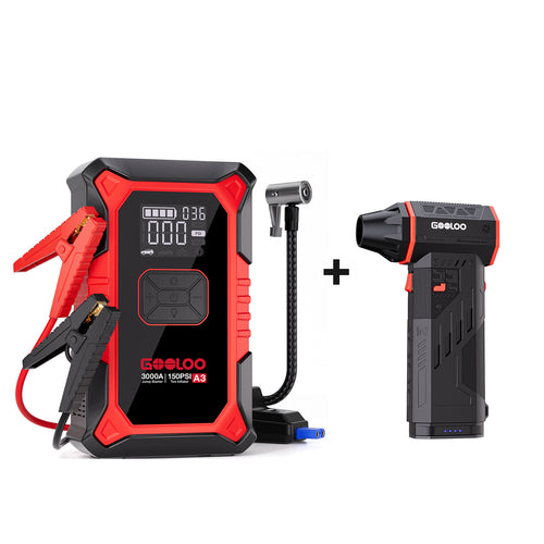 GOOLOO A3 Supersafe Booster Batterie avec Compresseur + F5S FlexPro Souffleur Air Comprimé