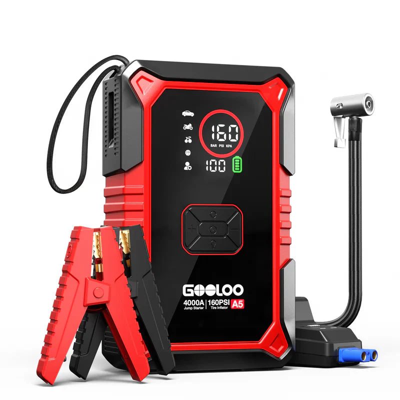 GOOLOO A5 Supersafe Booster Batterie avec Compresseur + F5S FlexPro Souffleur Air Comprimé
