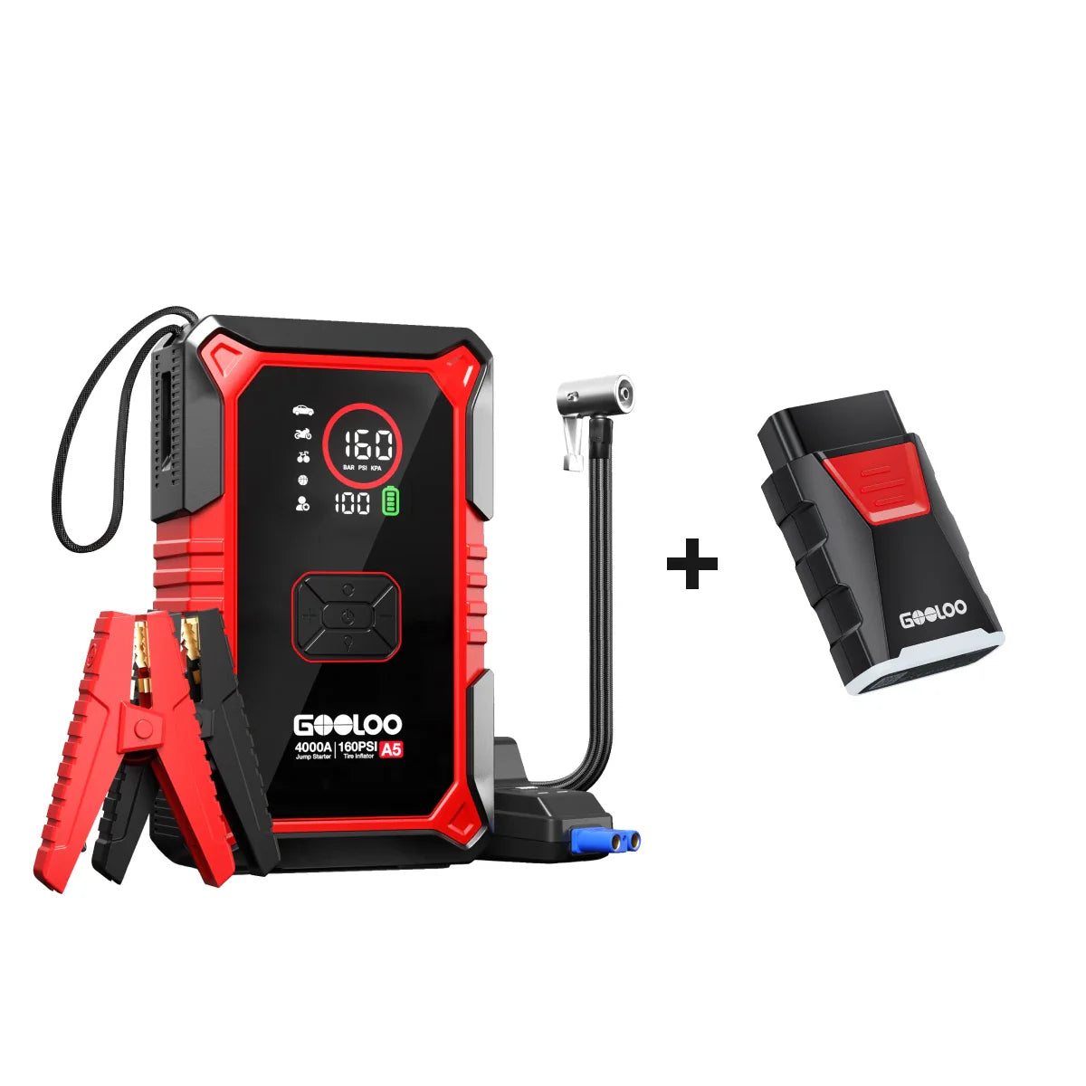 GOOLOO A5 Supersafe Booster Batterie avec Compresseur 4000A