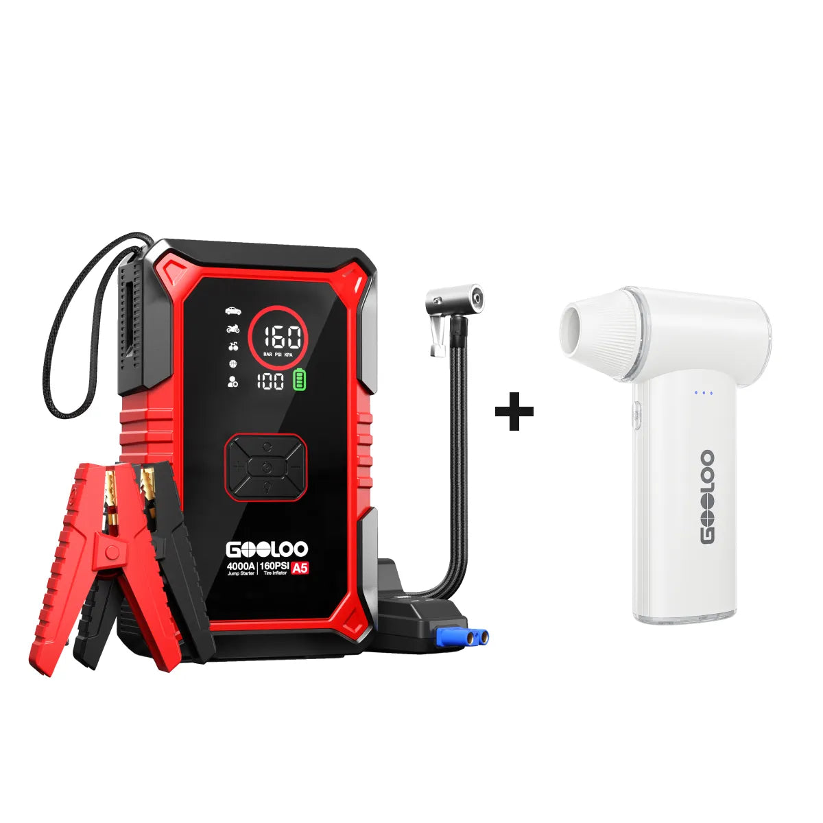 GOOLOO A5 Supersafe Booster Batterie avec Compresseur 4000A