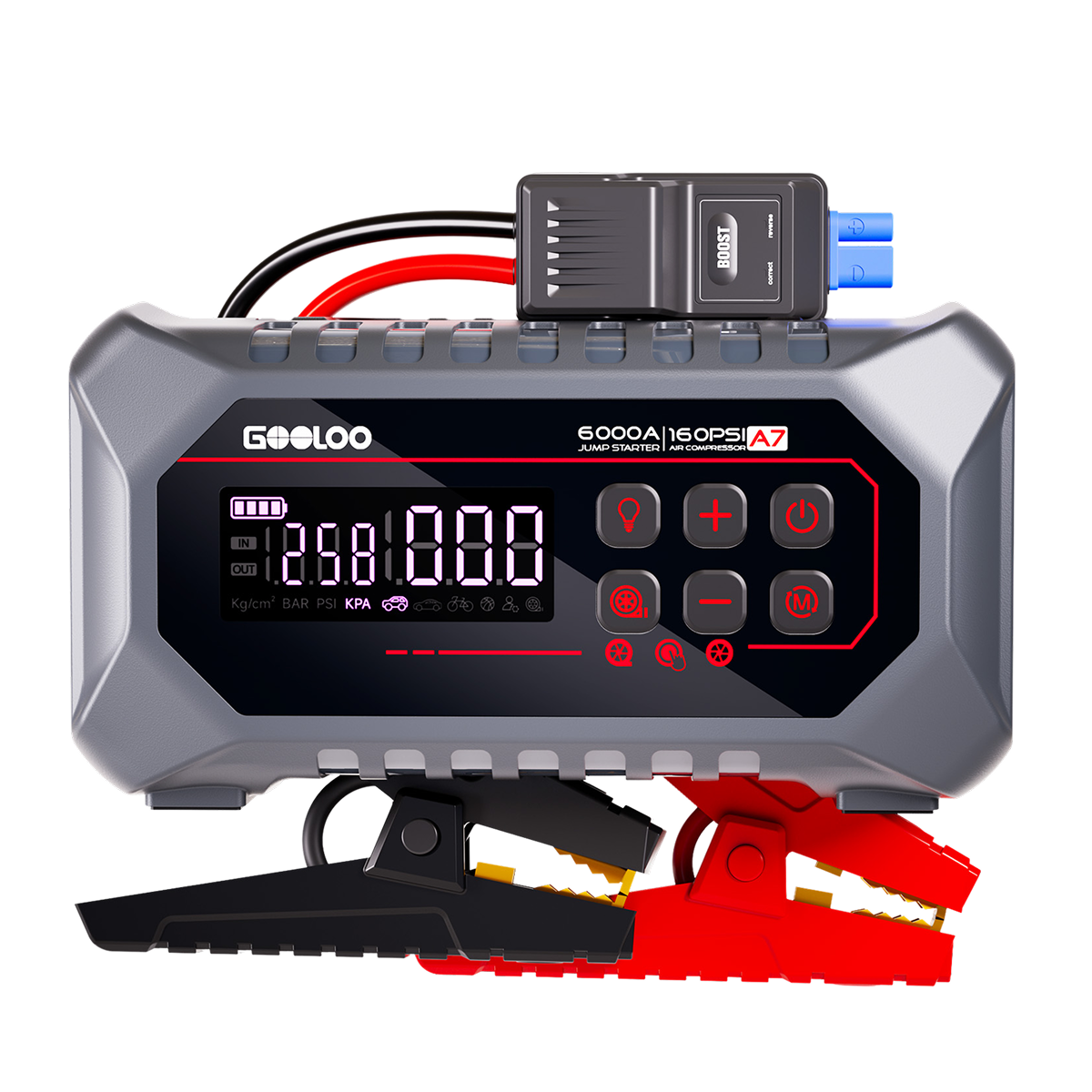 GOOLOO A7 Supersafe Booster Batterie Voiture avec compresseur d'air et pompe à air 6000A