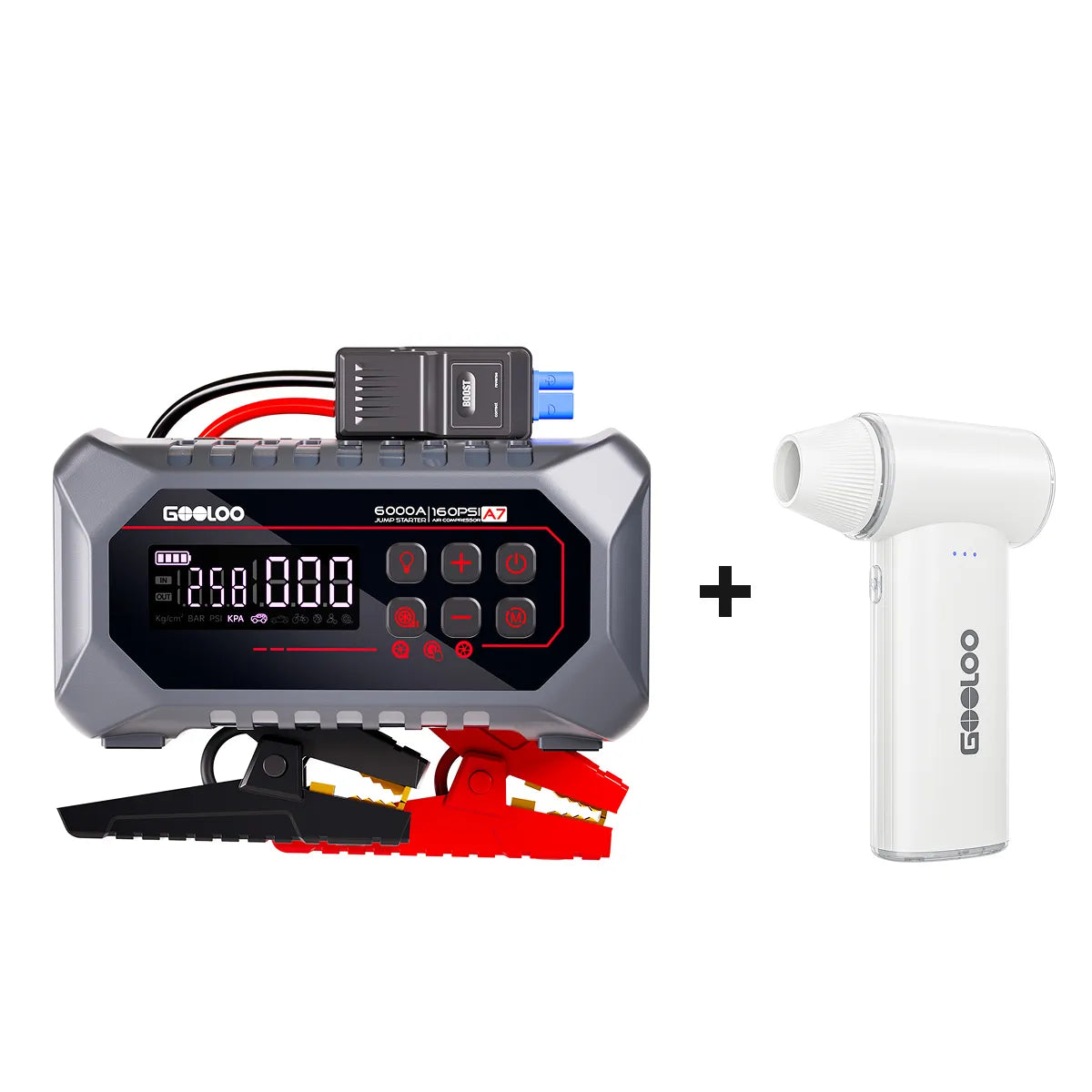 GOOLOO A7 Supersafe Booster Batterie + F3 FlexPro Souffleur Air Comprimé