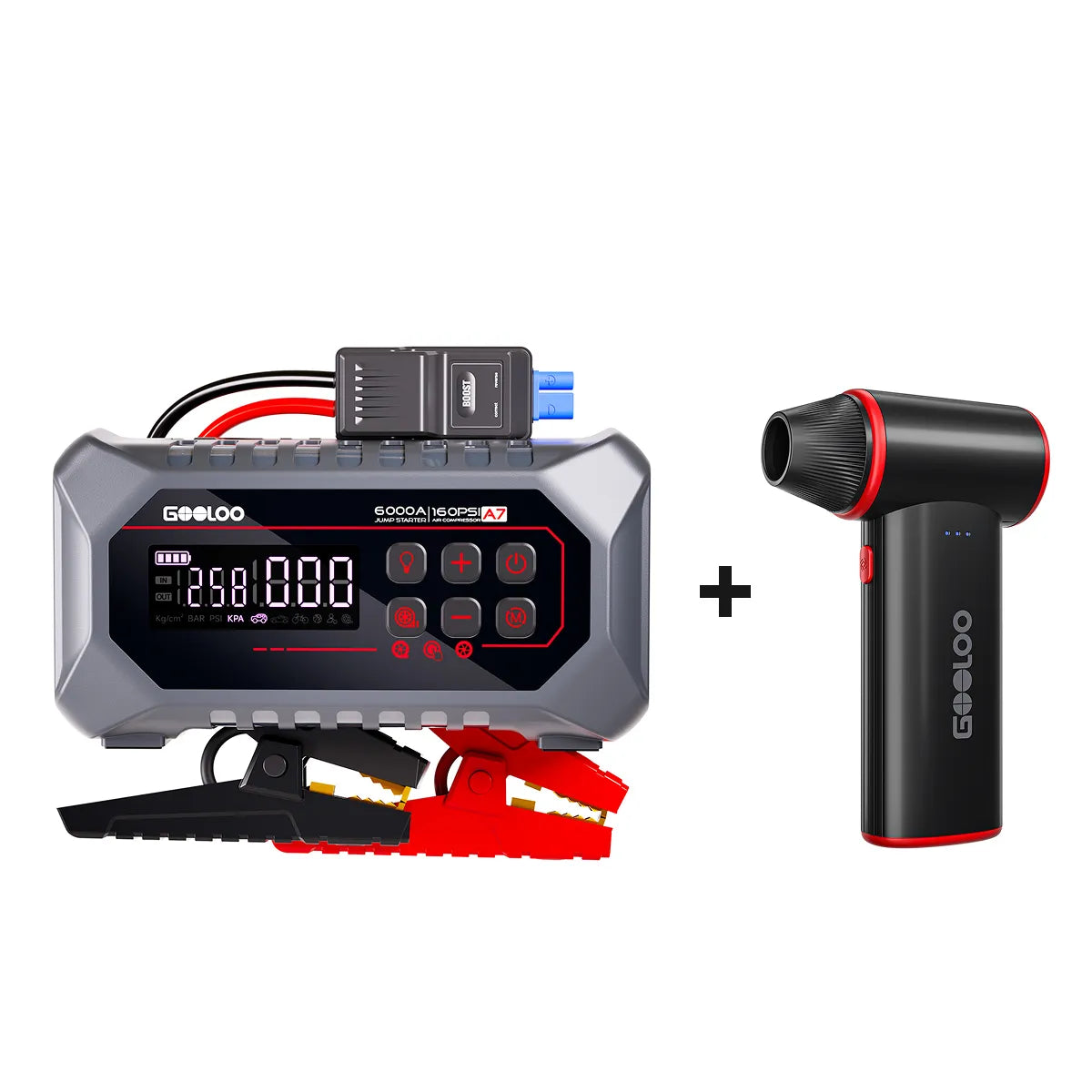 GOOLOO A7 Supersafe Booster Batterie + F3 FlexPro Souffleur Air Comprimé