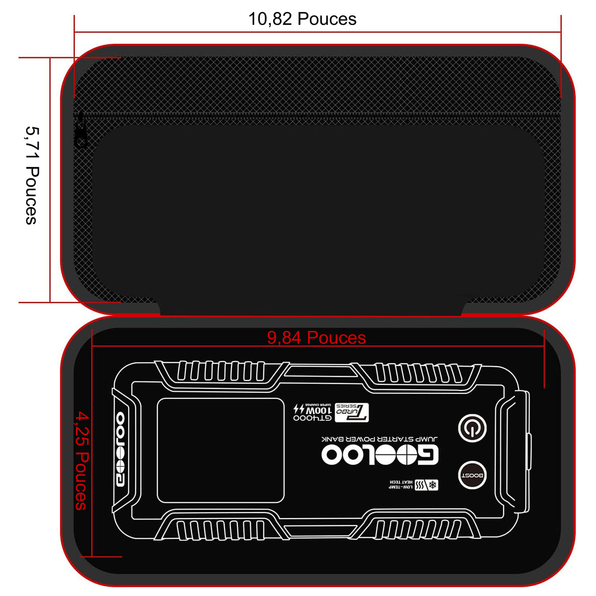 GOOLOO GT6000 Supersafe Booster Batterie avec Boîte EVA