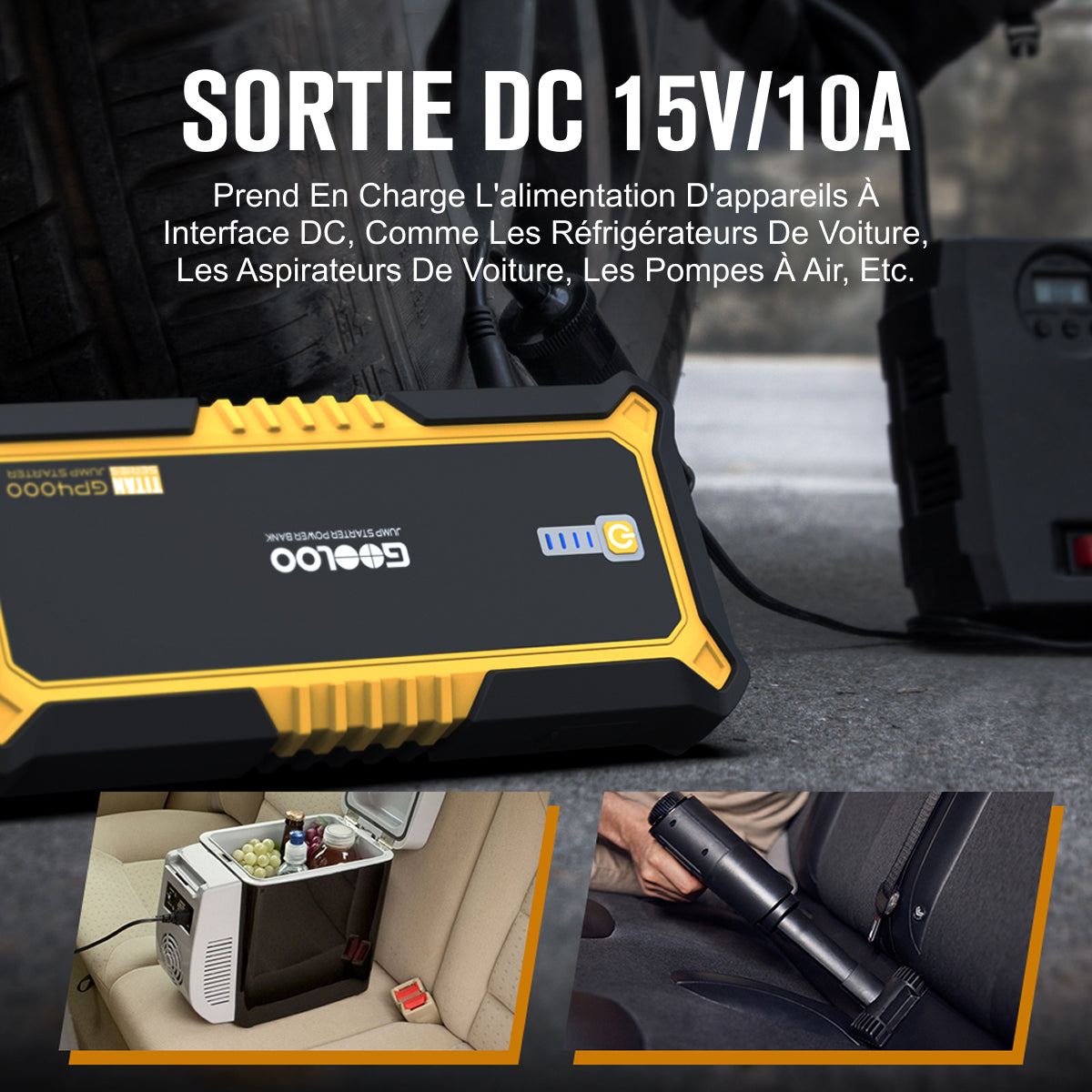 GOOLOO GP4000 Supersafe Booster Batterie Voiture 4000A