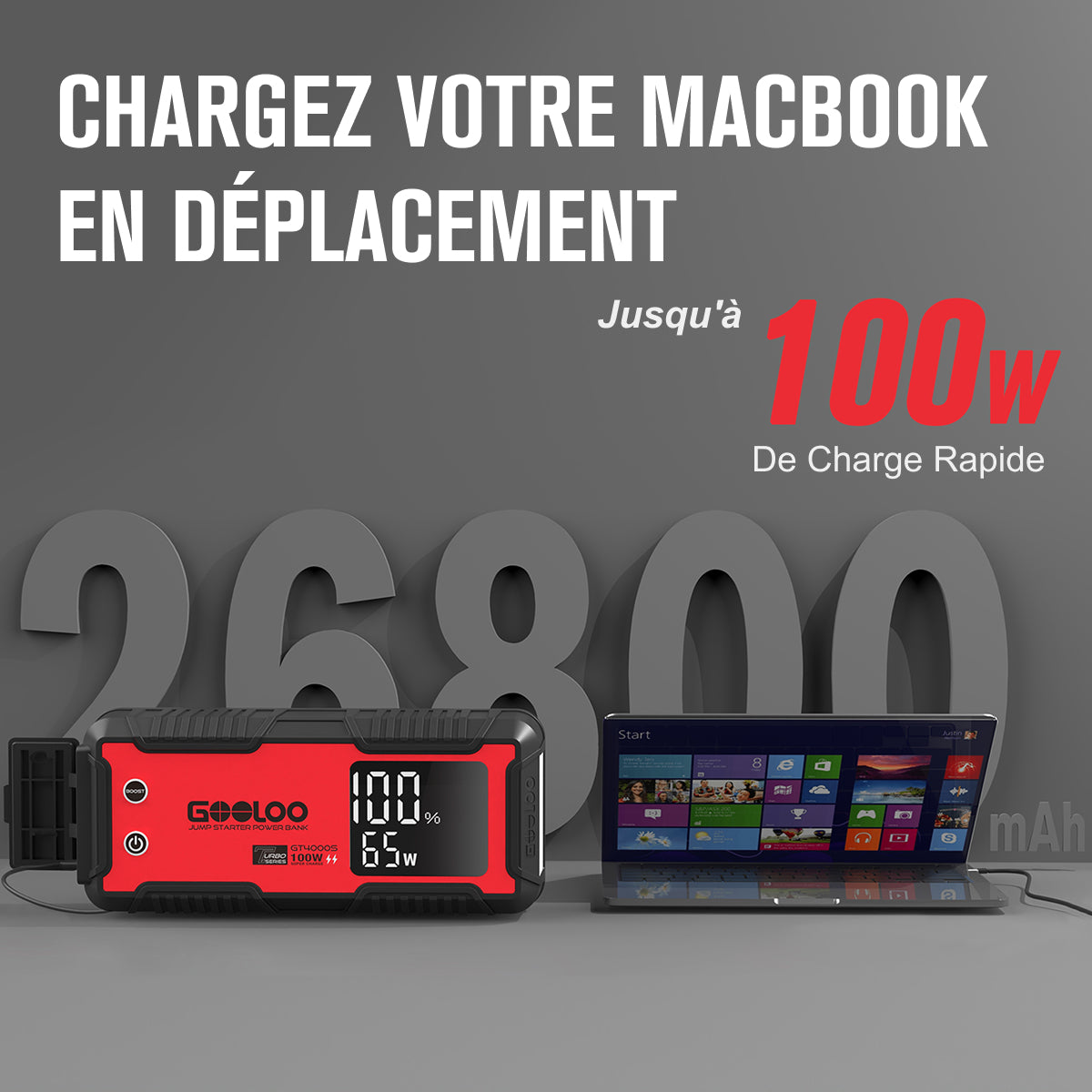 GOOLOO GT4000S Supersafe Booster Batterie Voiture 4000A