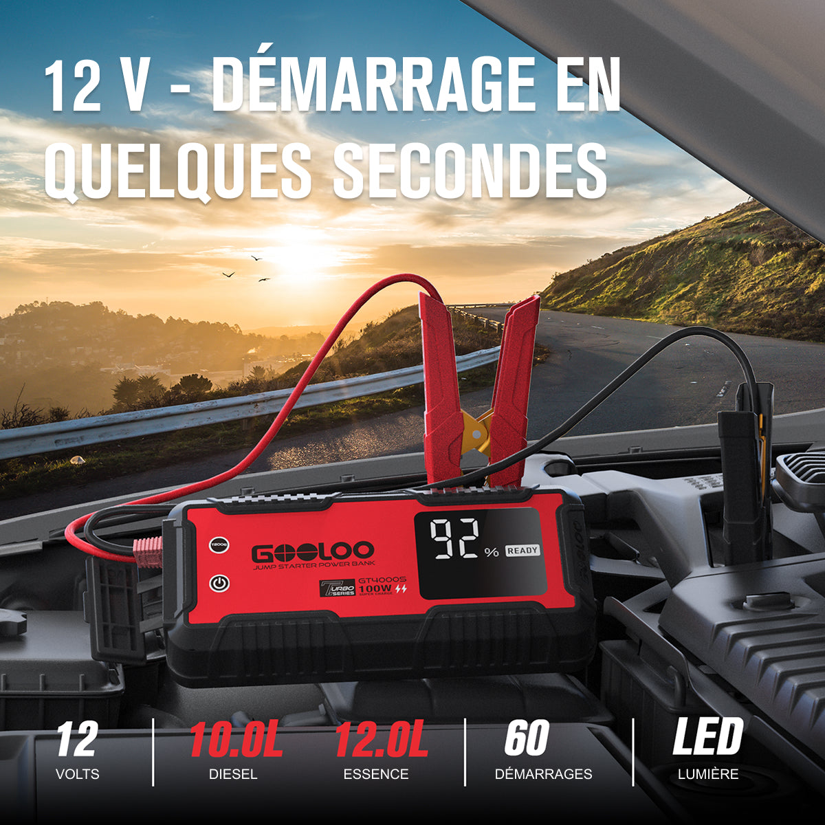 GOOLOO GT4000S Supersafe Booster Batterie Voiture 4000A