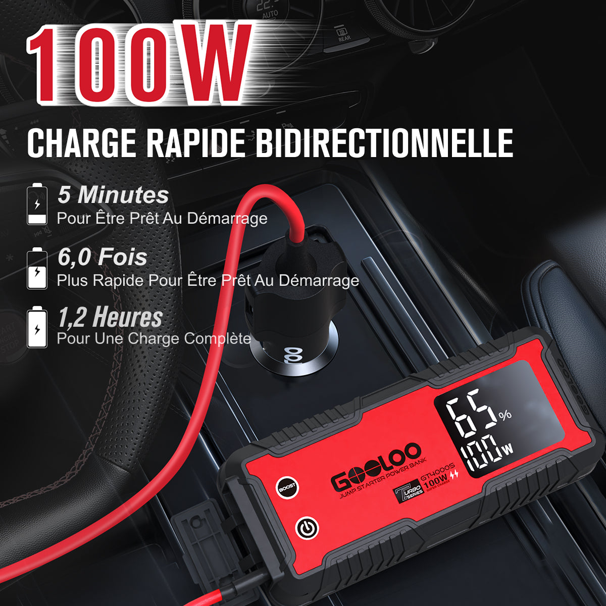 GOOLOO GT4000S Supersafe Booster Batterie Voiture 4000A