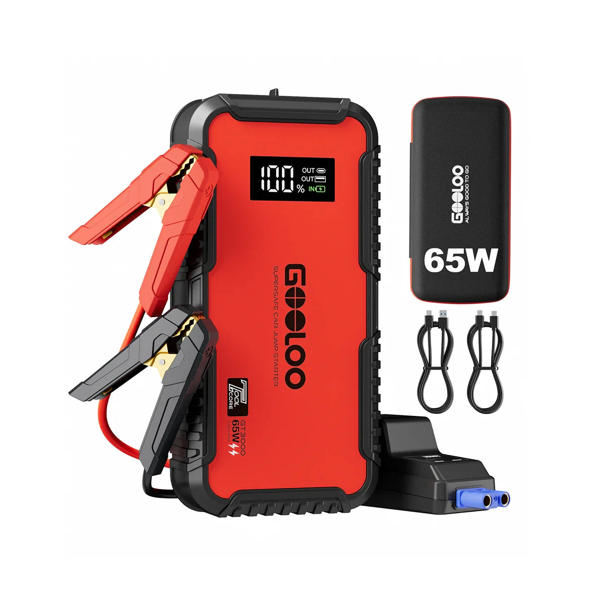 GOOLOO GT3000 Supersafe Booster Batterie Voiture 3000 A avec Boîte EVA