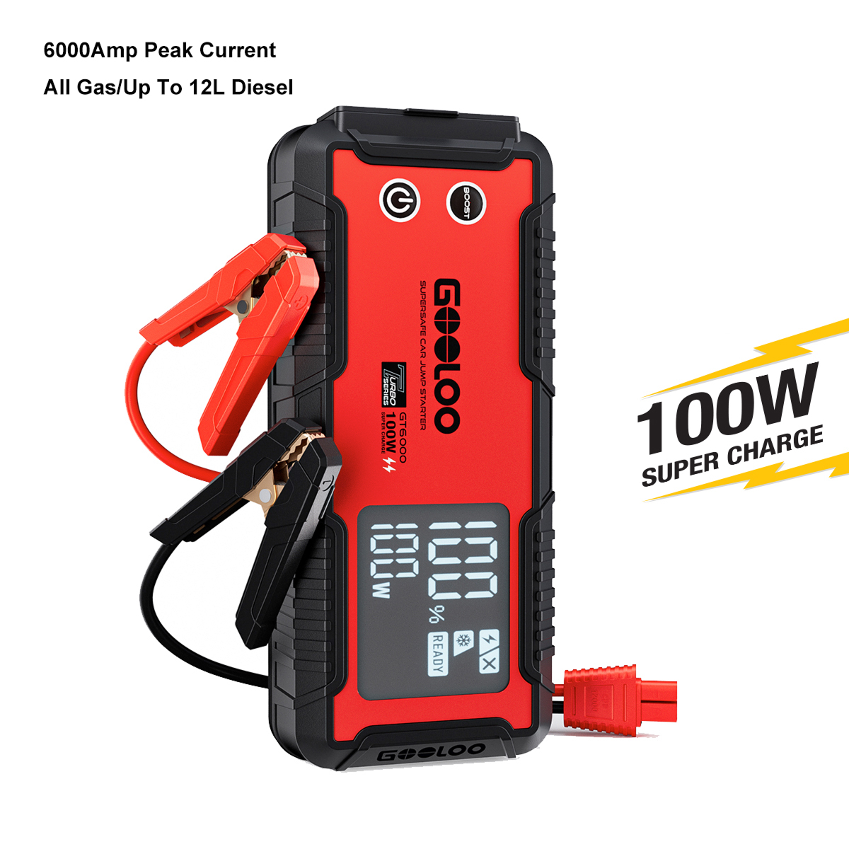 GOOLOO GT6000 Supersafe Booster Batterie Voiture 6000A