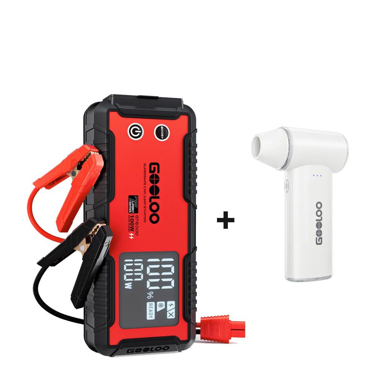 GOOLOO GT6000 Supersafe Booster Batterie + F3 FlexPro Souffleur Air Comprimé
