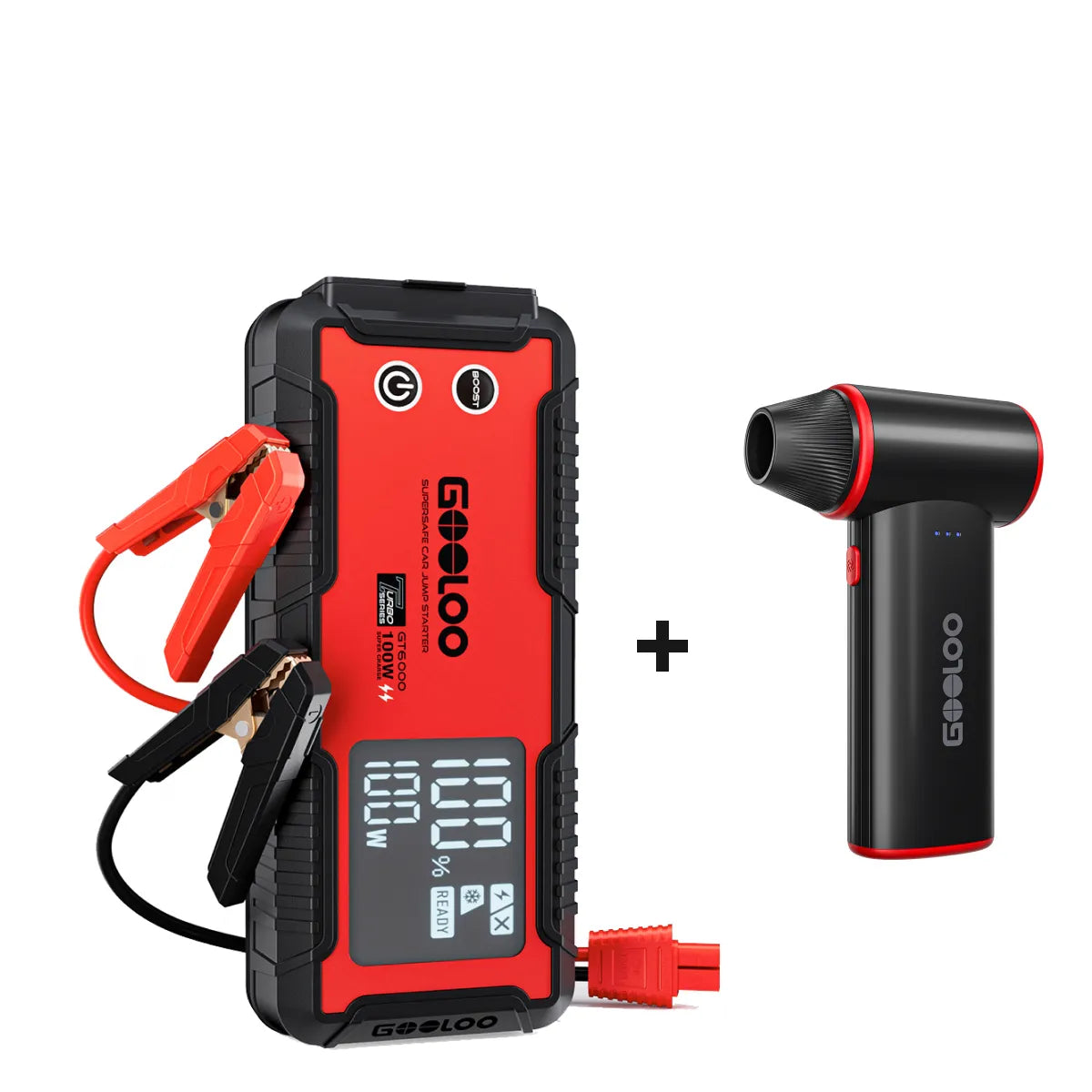 GOOLOO GT6000 Supersafe Booster Batterie + F3 FlexPro Souffleur Air Comprimé