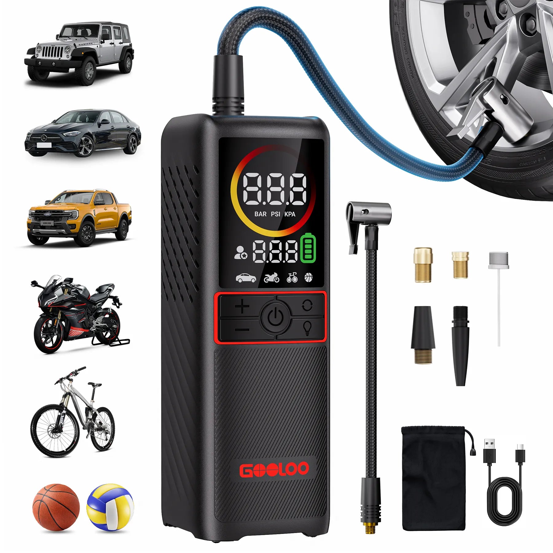 GOOLOO GT160 ReadyRide Gonfleur Pneus Voiture